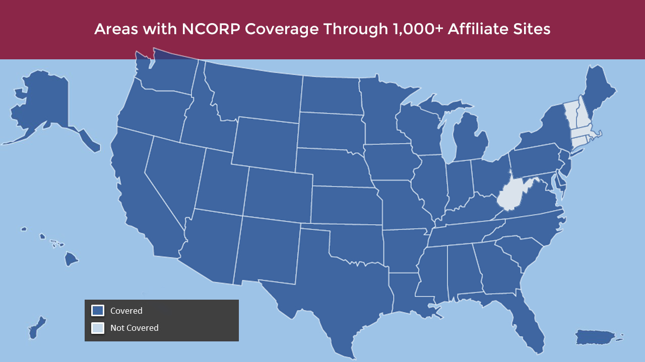 map showing the locations of the NCORP's overage across the United States.