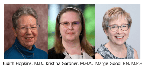 NCORP's awardees: Judith Hopkins, M.D., Kristina Gardner, M.H.A., Marge Good, RN, M.P.H.