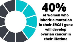 40% of women who inherit a mutation in their BRCA1 gene will develop ovarian cancer in their lifetime.