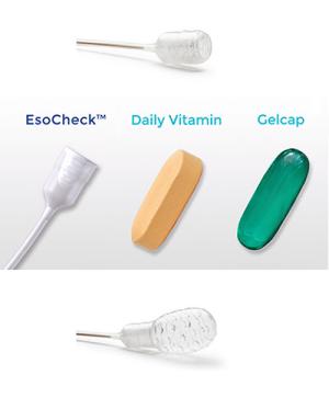 EsoCheck device size comparison graphic.