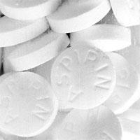 Up close view of Aspirin tablets.