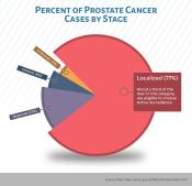 An infographic showing Prostate Cancer Cases by Stage.