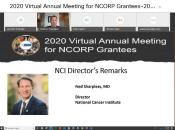 Screen grab of the 2020 Virtual Annual Meeting for NCORP Grantees.
