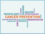 Cancer Prevention word cloud with the science's keywords.